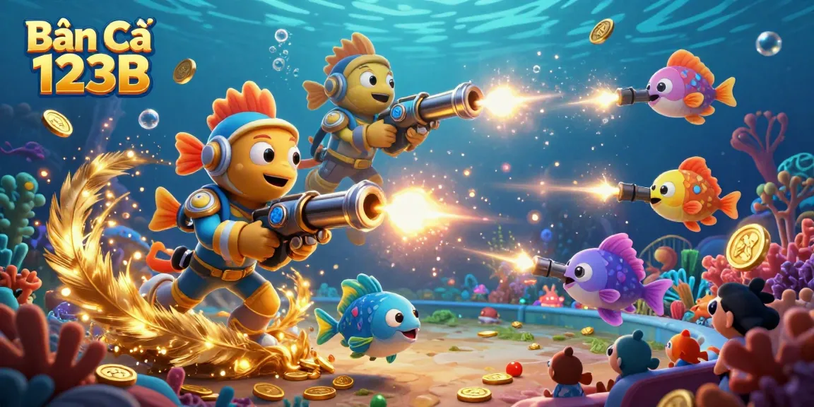 Bắn Cá 123B invites players to immerse themselves in an exciting underwater adventure, shooting colorful sea creatures.