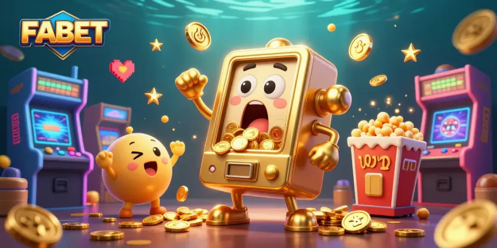 Experience thrilling jackpots at FABET with lively slot machines and golden coins.