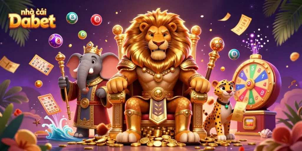 Experience thrilling gaming action at nhà cái Dabet with vibrant characters and dynamic casino elements.