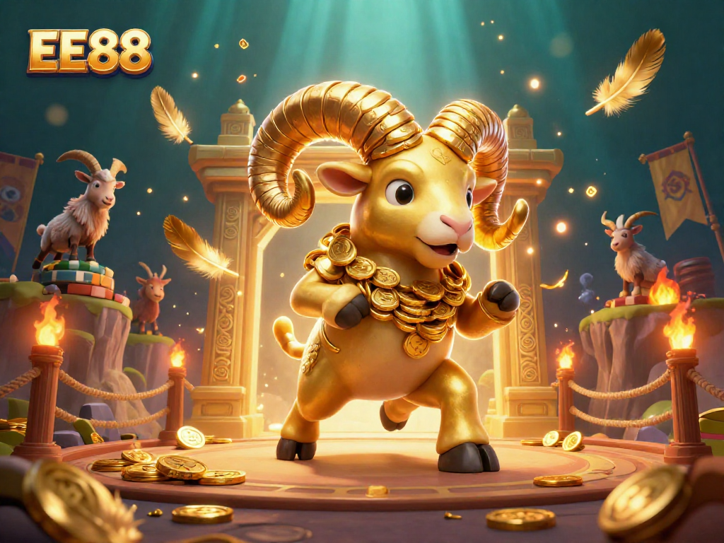 Experience the thrill of EE88 in a vibrant 3D casino scene filled with action and excitement.