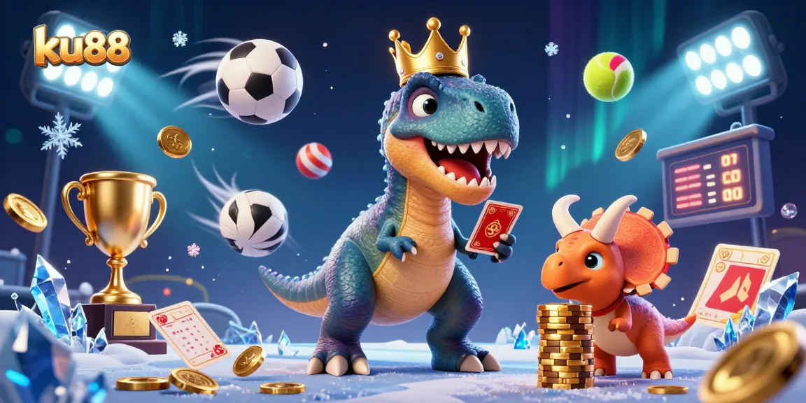 ku88 celebrates friendly casino fun with vibrant 3D characters and dynamic sports elements.