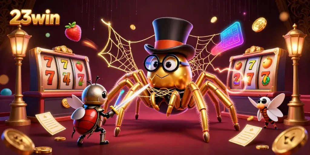 Experience the excitement of 23win with unique casino creatures in a lavish 3D scene.