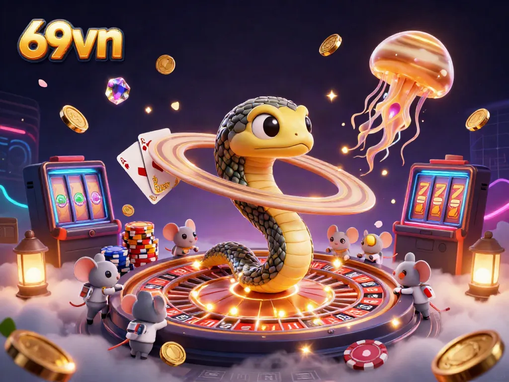 Engage in thrilling casino adventures with 69vn, featuring a cosmic roulette experience.
