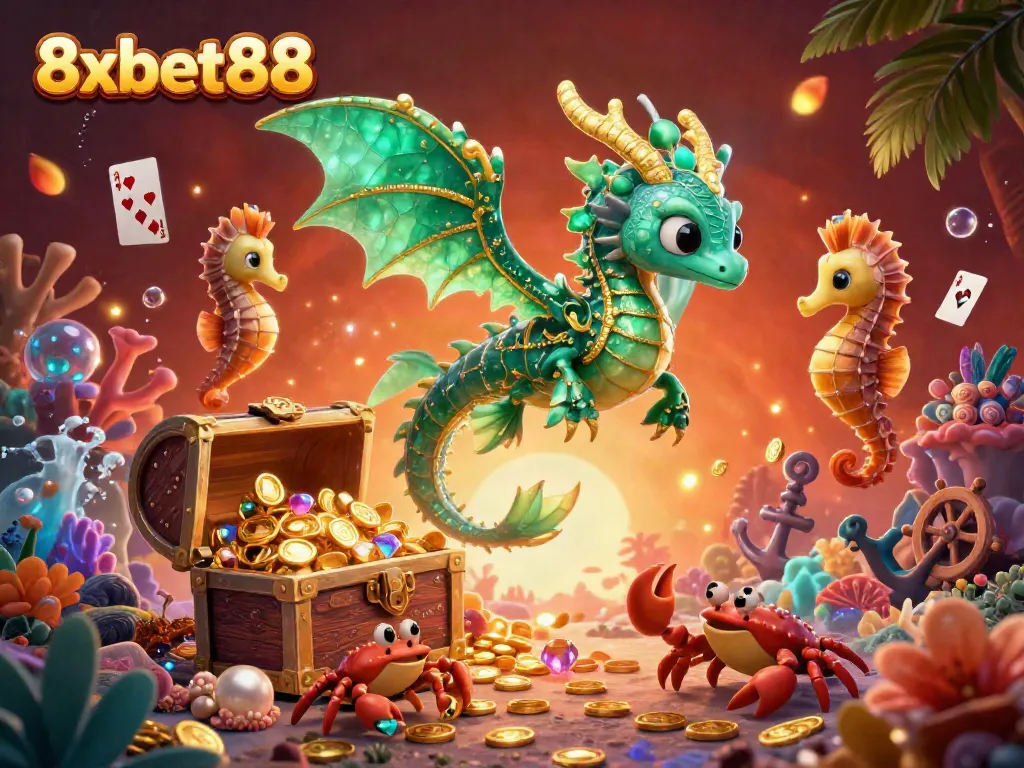 Experience thrilling underwater adventures with 8xbet88 featuring enchanting elements in a vibrant casino scene.