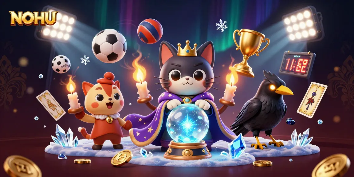 Engage with NOHU’s vibrant casino scene featuring mystical characters and sports elements.