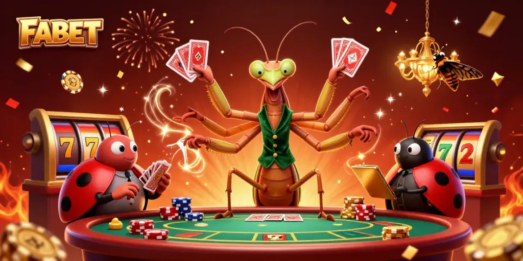 Engage in exciting gambling at FABET with dynamic casino action featuring vibrant characters and game elements.