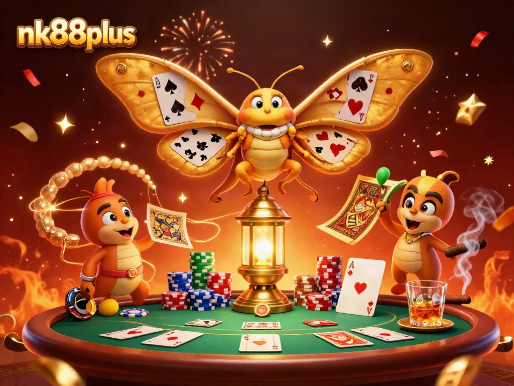 Experience thrilling poker action with nk88plus in this captivating casino illustration.