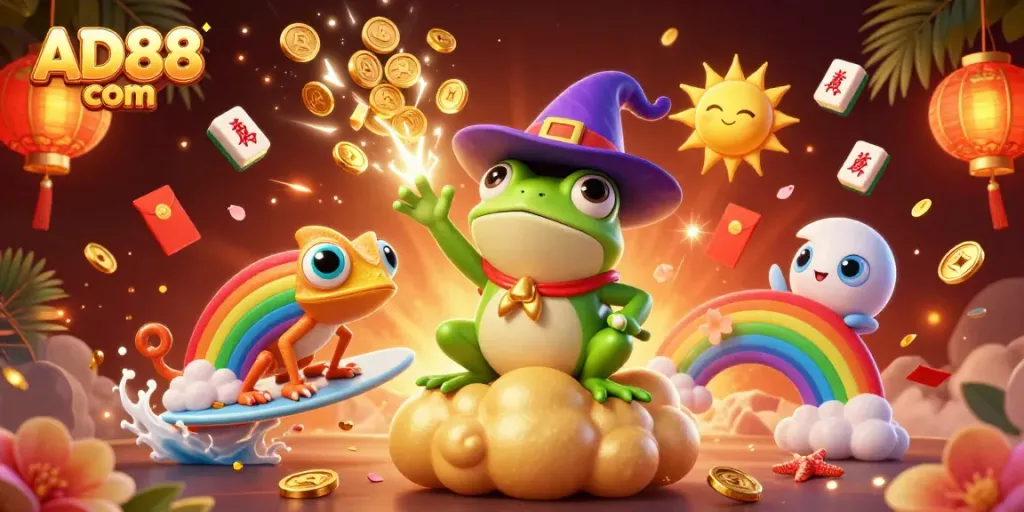 Experience exciting gameplay at AD88 com with vibrant characters and casino elements.