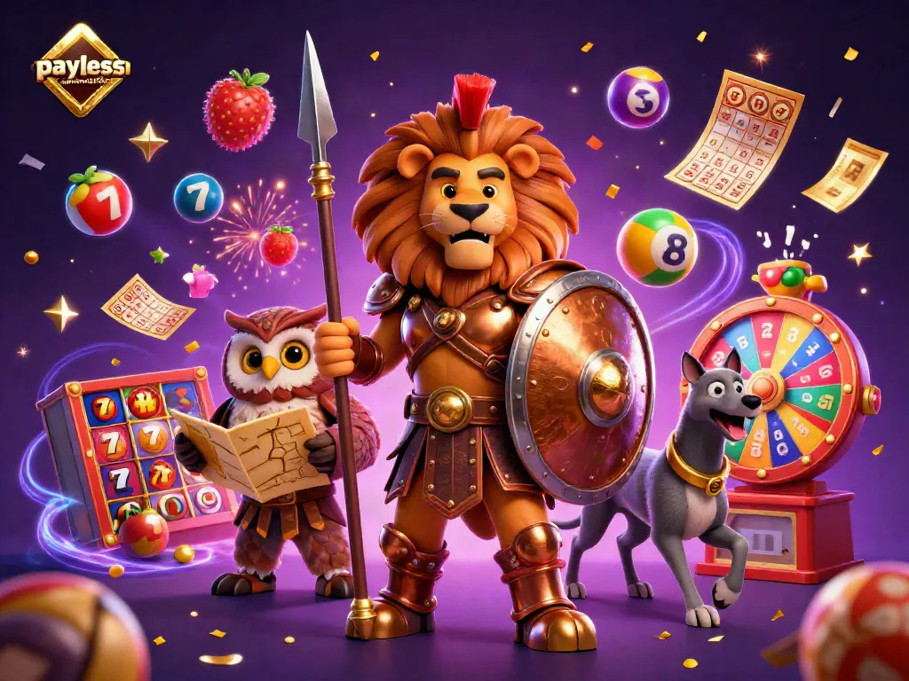Experience thrilling gaming adventures with paylessapartments' dynamic casino illustration featuring vibrant slots and characters.